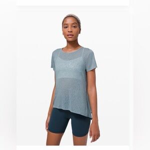 Lululemon Sheer Short Sleeve Tie Back Top